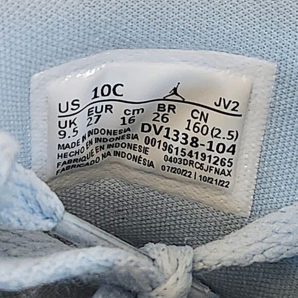 Jordan 1 Mid Ice Blue Toddler Size 10C New DV1338-104 Air Jordan Mid Baby - Picture 6 of 7